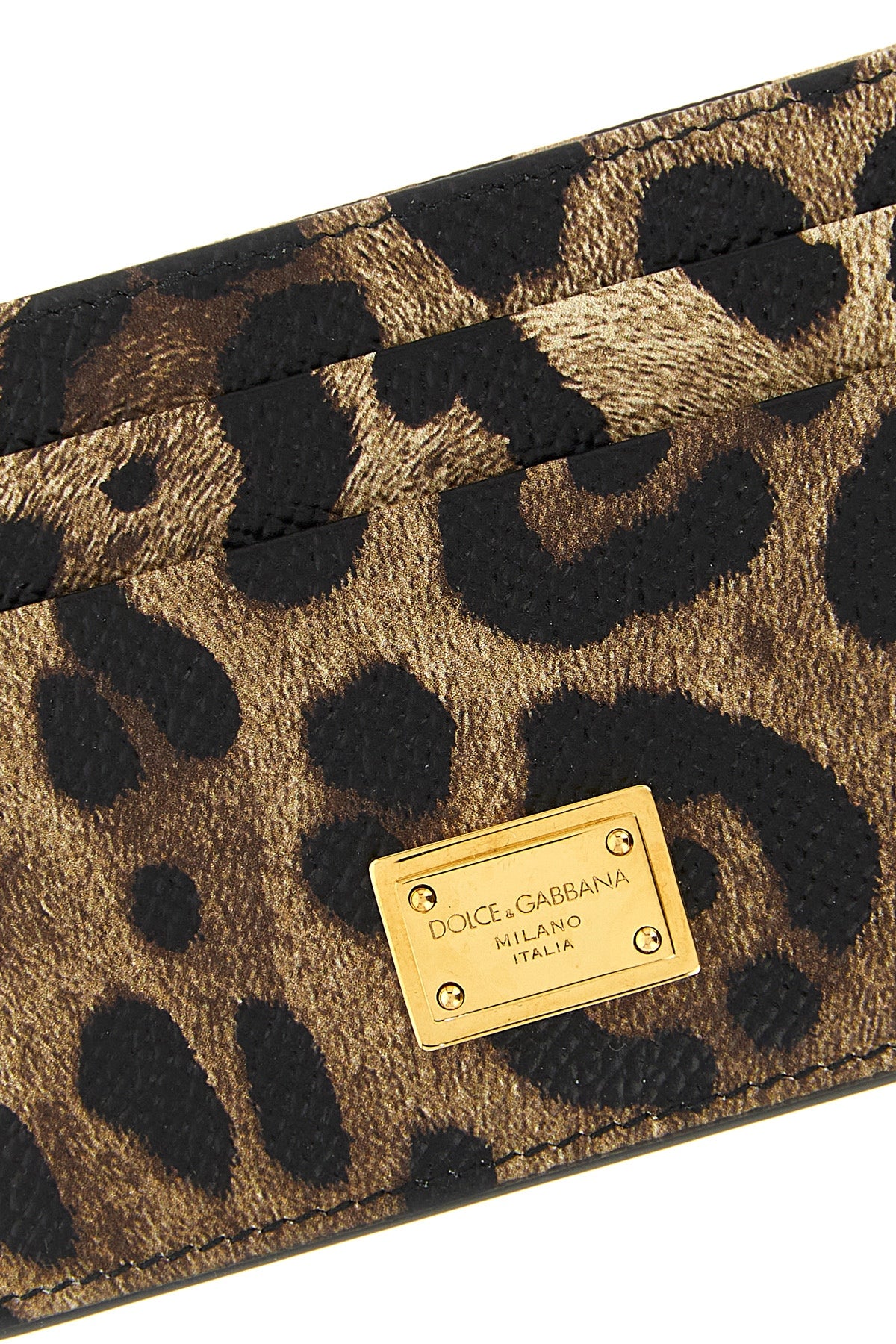 dauphine animal print leather card holder