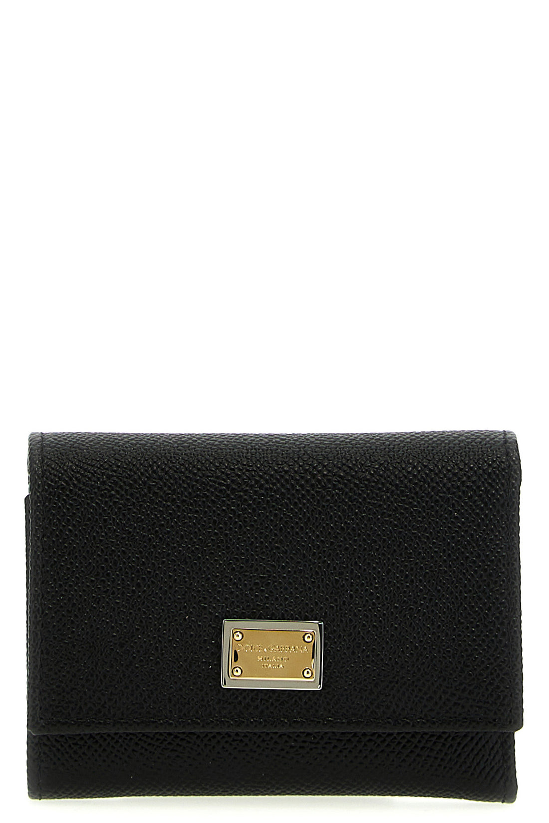 DOLCE &amp; GABBANA OS french flap wallet in dauphine leather