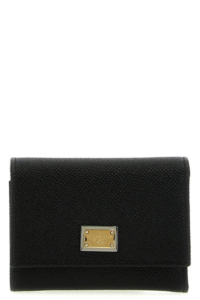 french flap wallet in dauphine leather