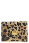french flap wallet in animal print dauphine leather