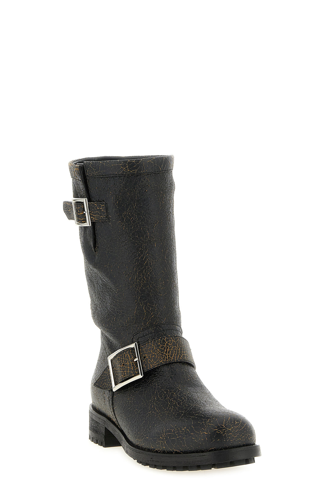 JIMMY CHOO 36 jimmy choo biker mid ankle boots redefine the codes of structured footwear thr
