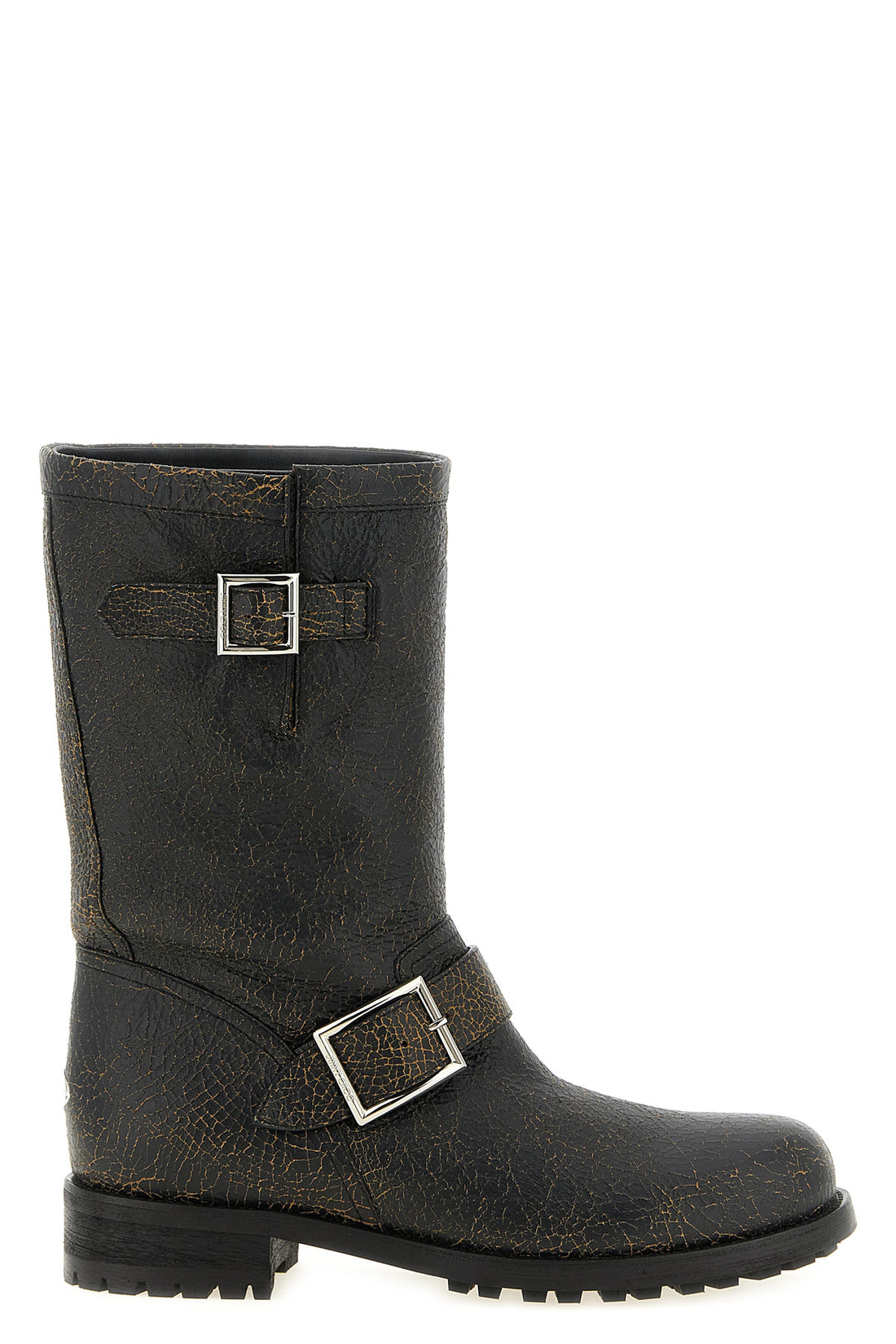 JIMMY CHOO 36 jimmy choo biker mid ankle boots redefine the codes of structured footwear thr