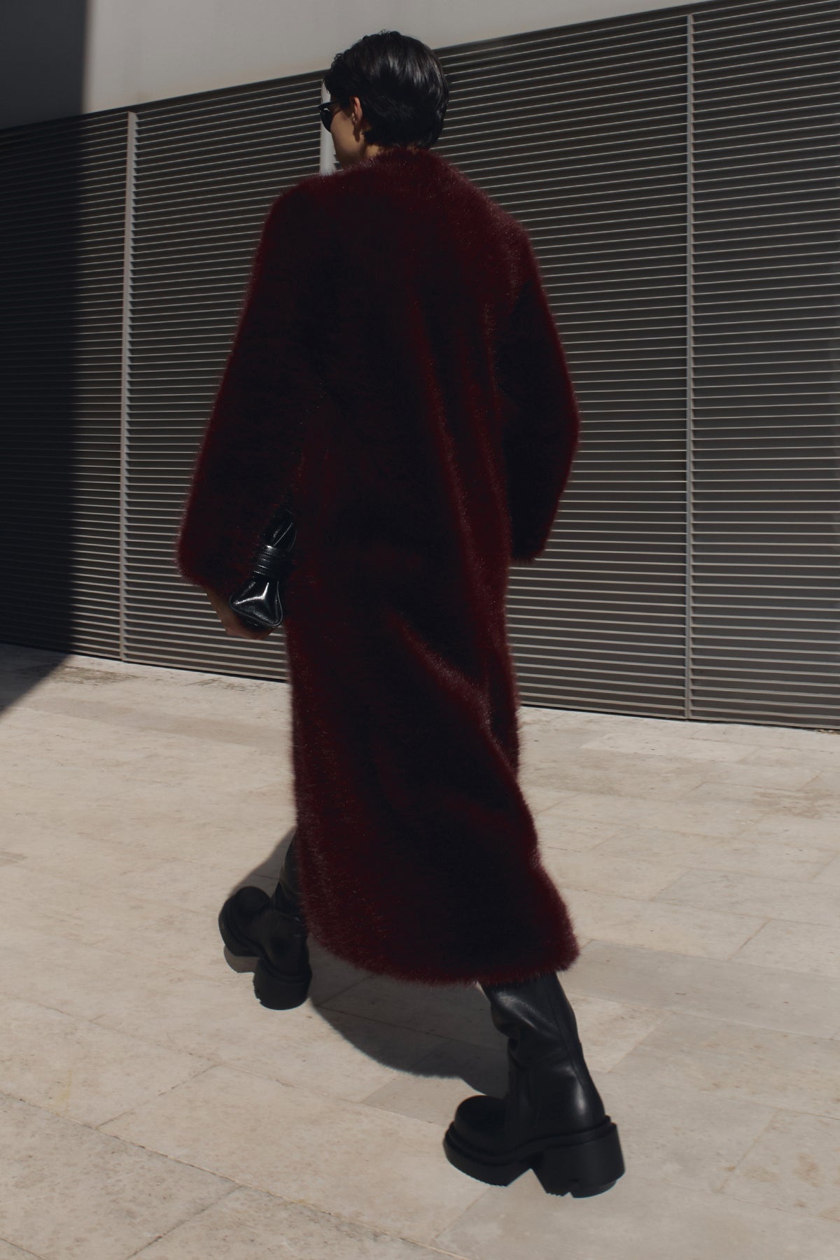 biscuit faux fur coat