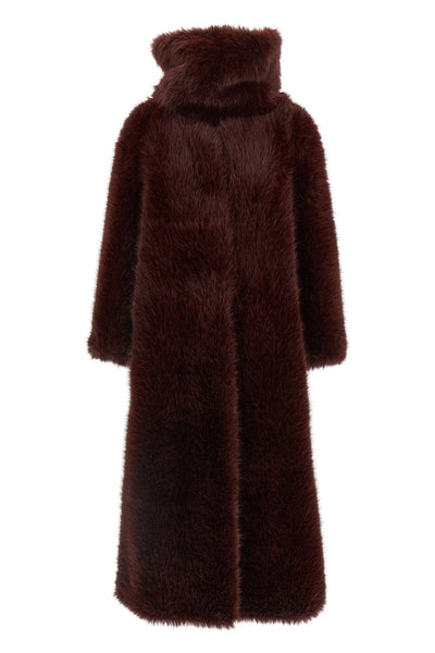 biscuit faux fur coat