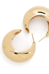 gold metal earrings shiny crescent