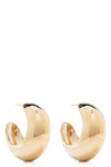 gold metal earrings shiny crescent