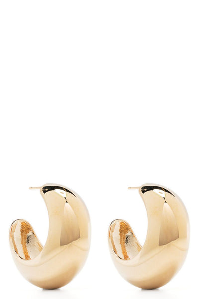 gold metal earrings shiny crescent