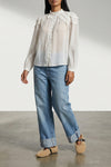 jude shearling and smooth leather ballet flats