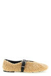 jude shearling and smooth leather ballet flats