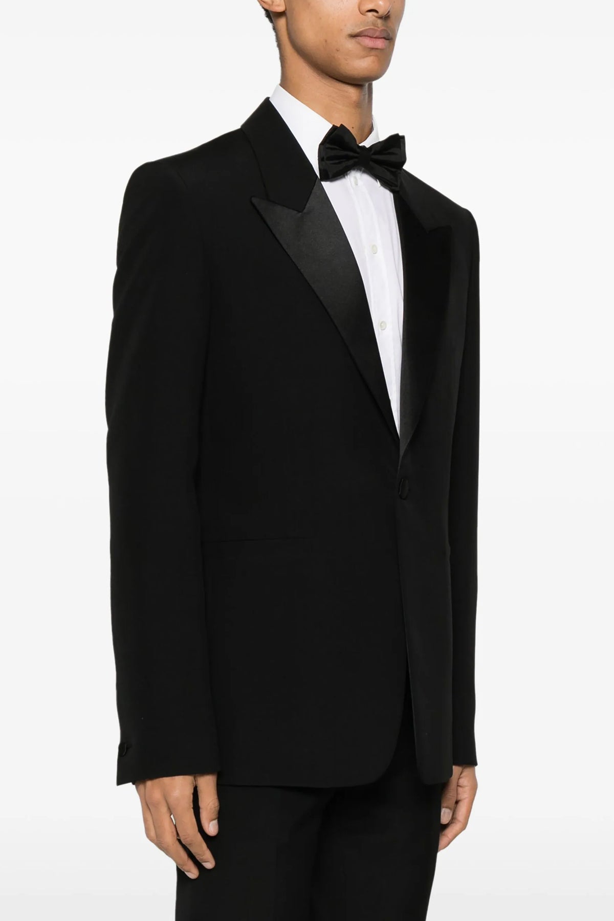 peack lapel double-breasted wool blazer