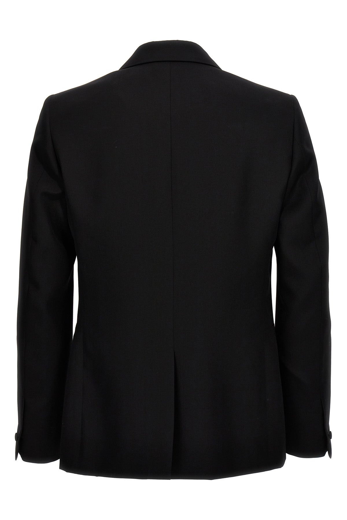 peack lapel double-breasted wool blazer