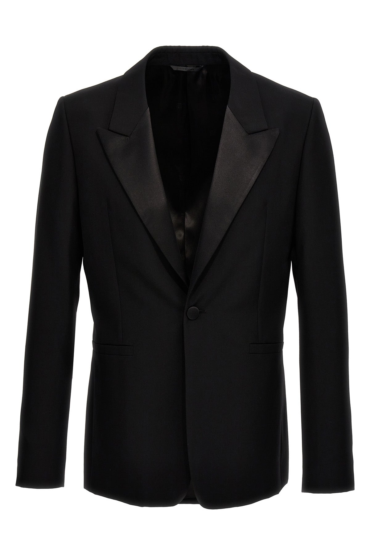 peack lapel double-breasted wool blazer