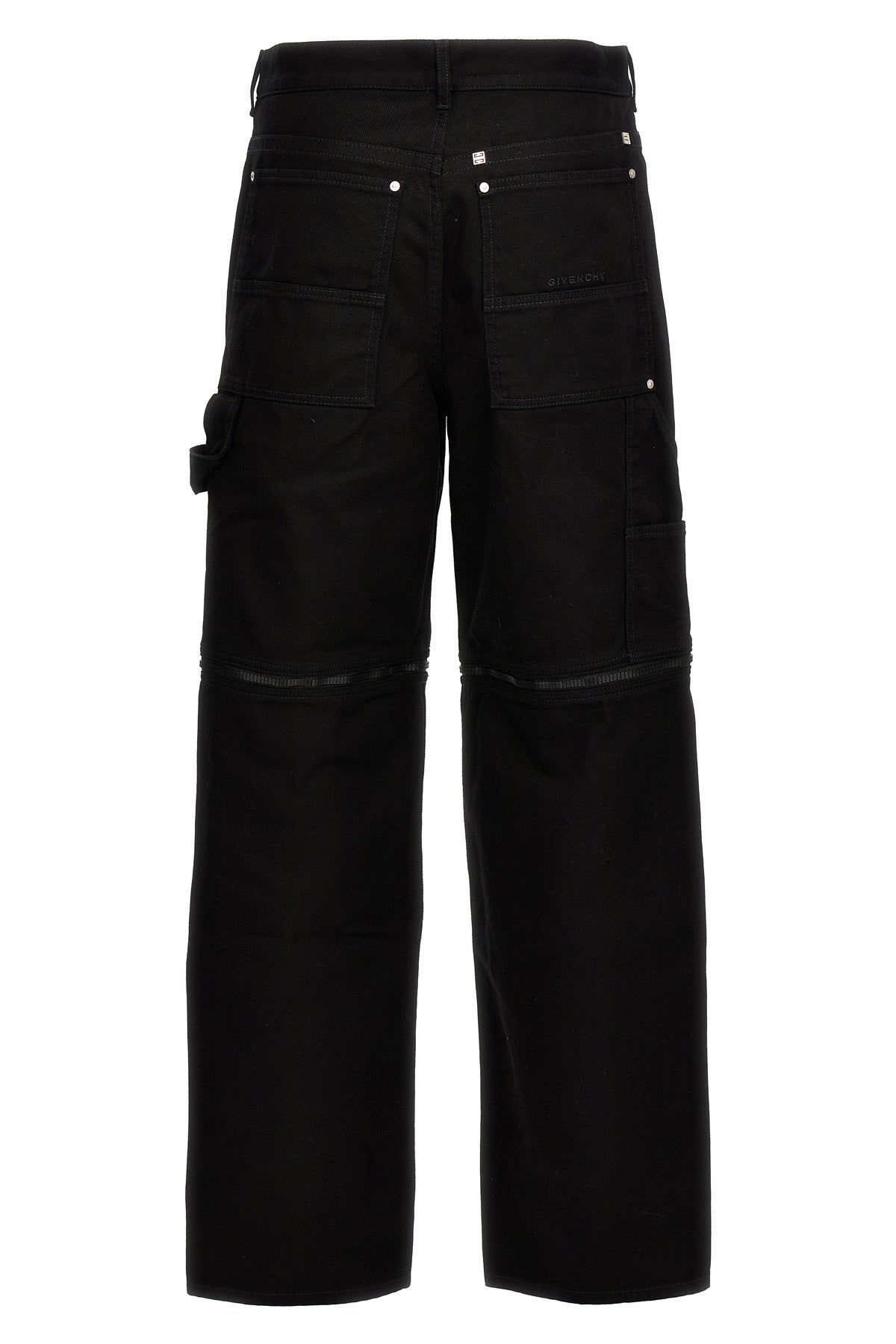zip off carpenter cotton denim jeans