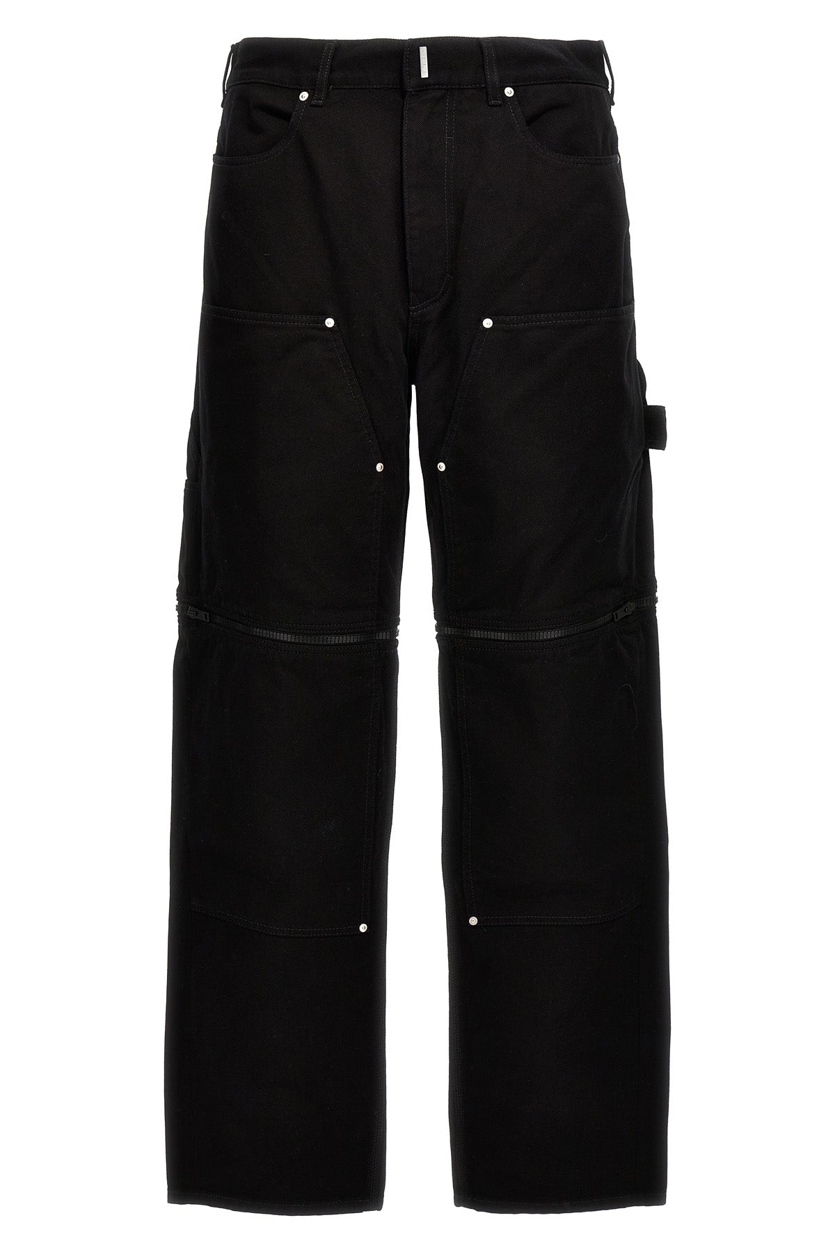 zip off carpenter cotton denim jeans