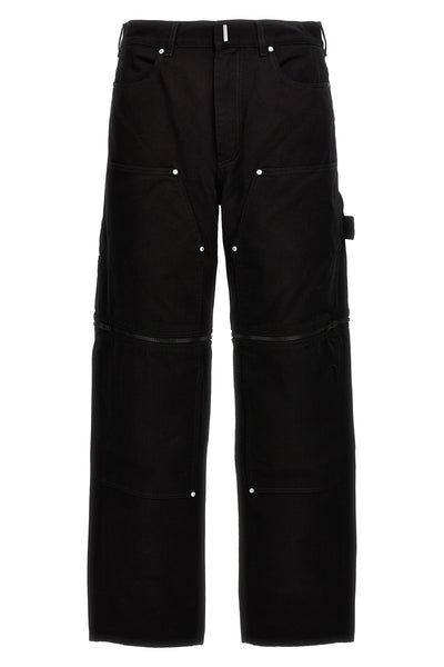 zip off carpenter cotton denim jeans
