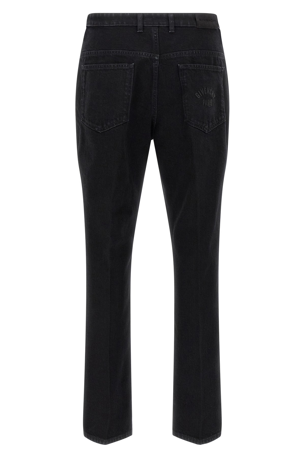 used-effect garment-dyed cotton denim jeans