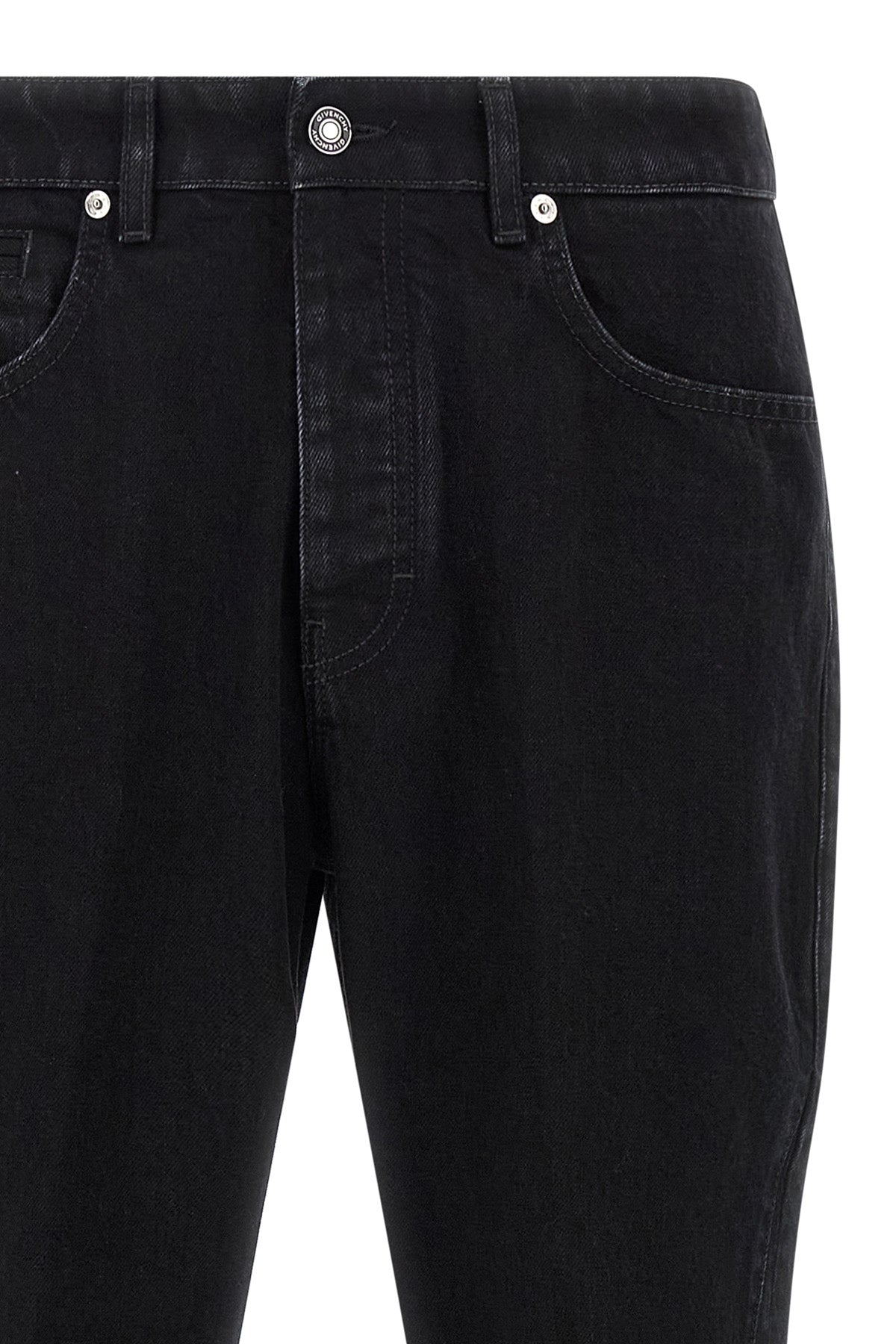 used-effect garment-dyed cotton denim jeans
