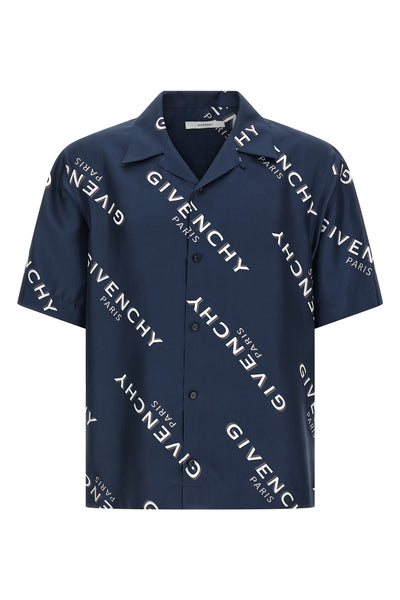 all-over givenchy shadow print silk shirt