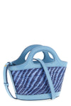 micro tropicalia handbag in raffia-effect fabric