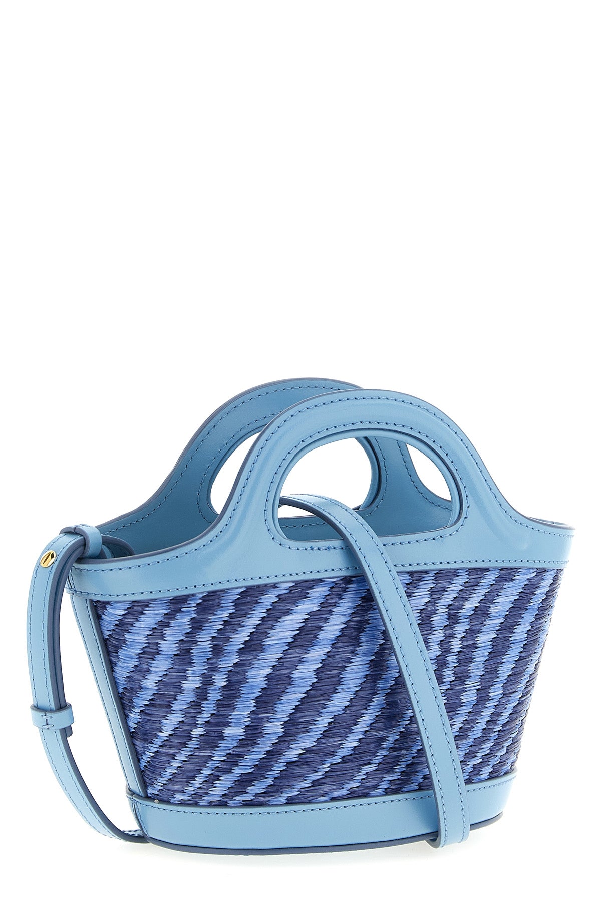 micro tropicalia handbag in raffia-effect fabric
