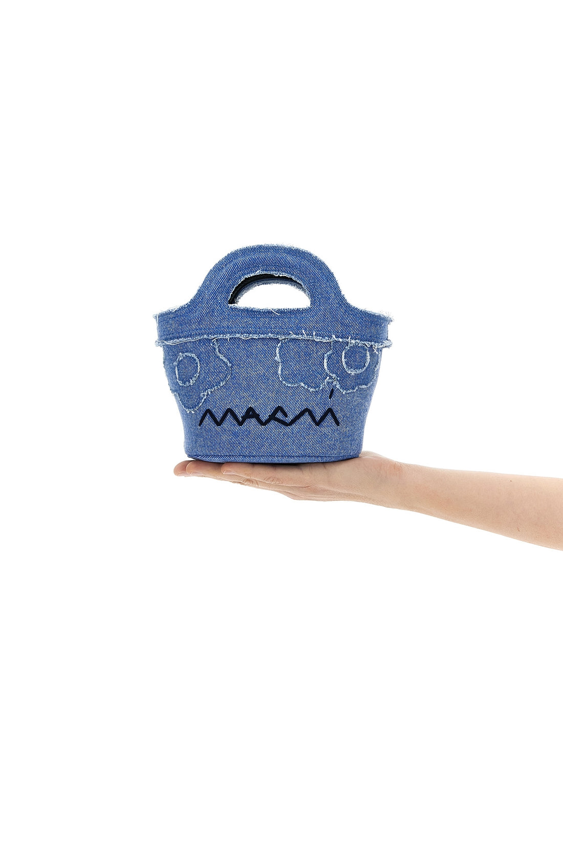 MARNI OS tropicalia micro handbag in used-effect cotton denim