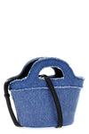 tropicalia micro handbag in used-effect cotton denim