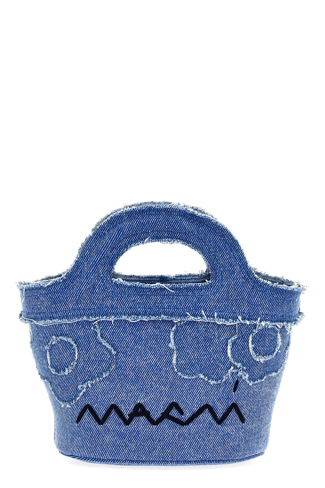MARNI OS tropicalia micro handbag in used-effect cotton denim