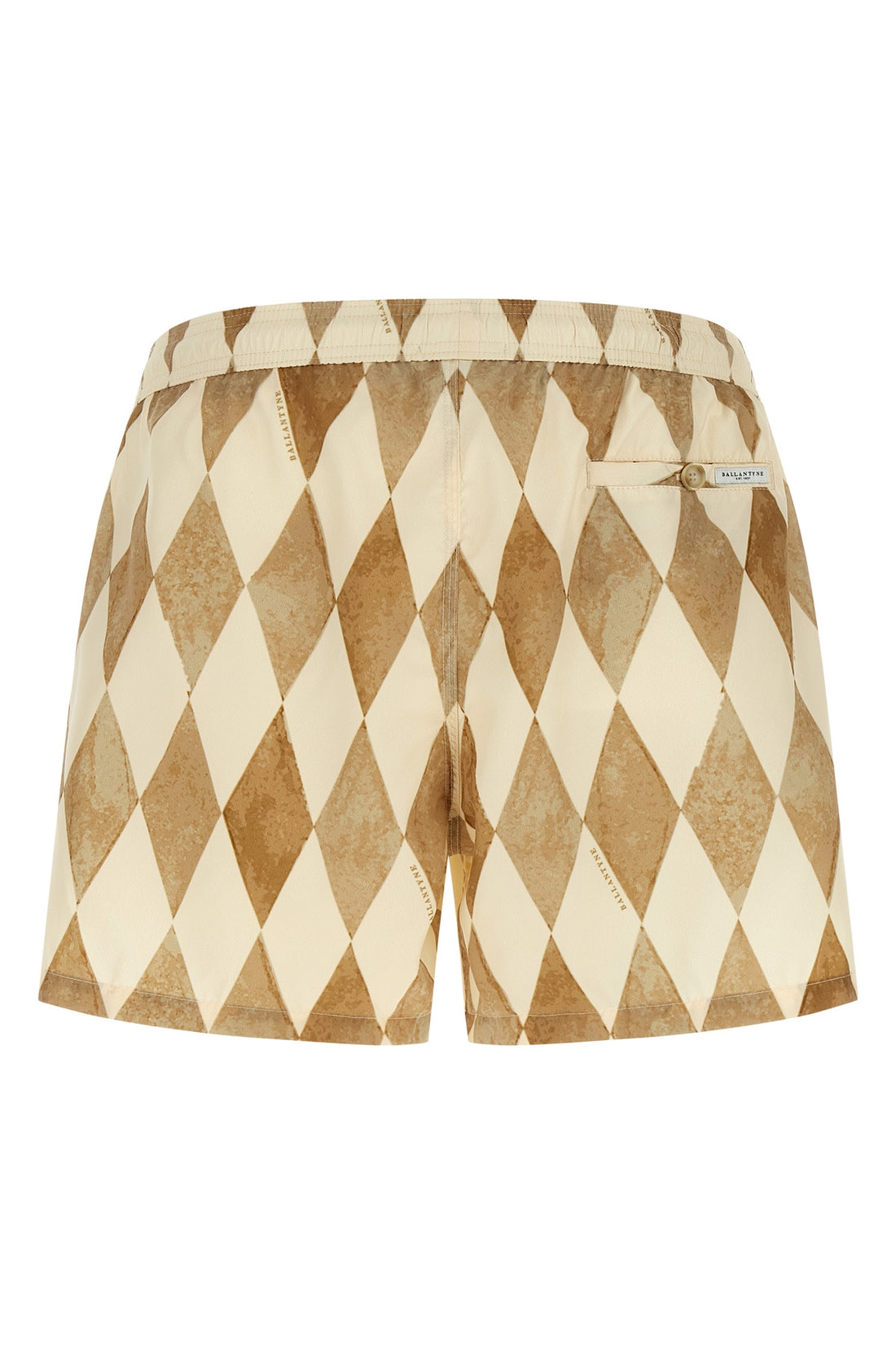 BALLANTYNE XXL swimsuit in technical fabric print iconic two-tone ballantyne diamond pattern