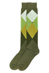 diamond-patterned cotton stocking