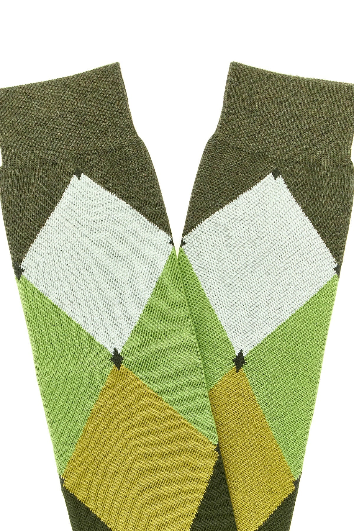 diamond-patterned cotton stocking
