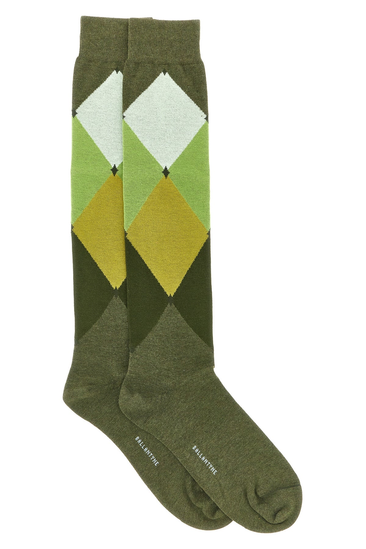 diamond-patterned cotton stocking