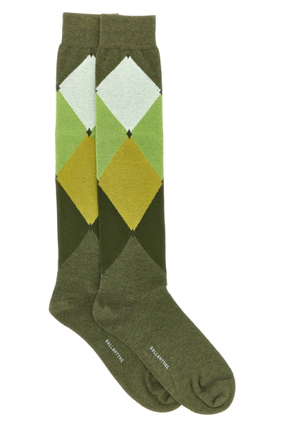 diamond-patterned cotton stocking