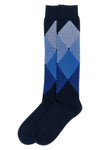 diamond-patterned cotton stocking