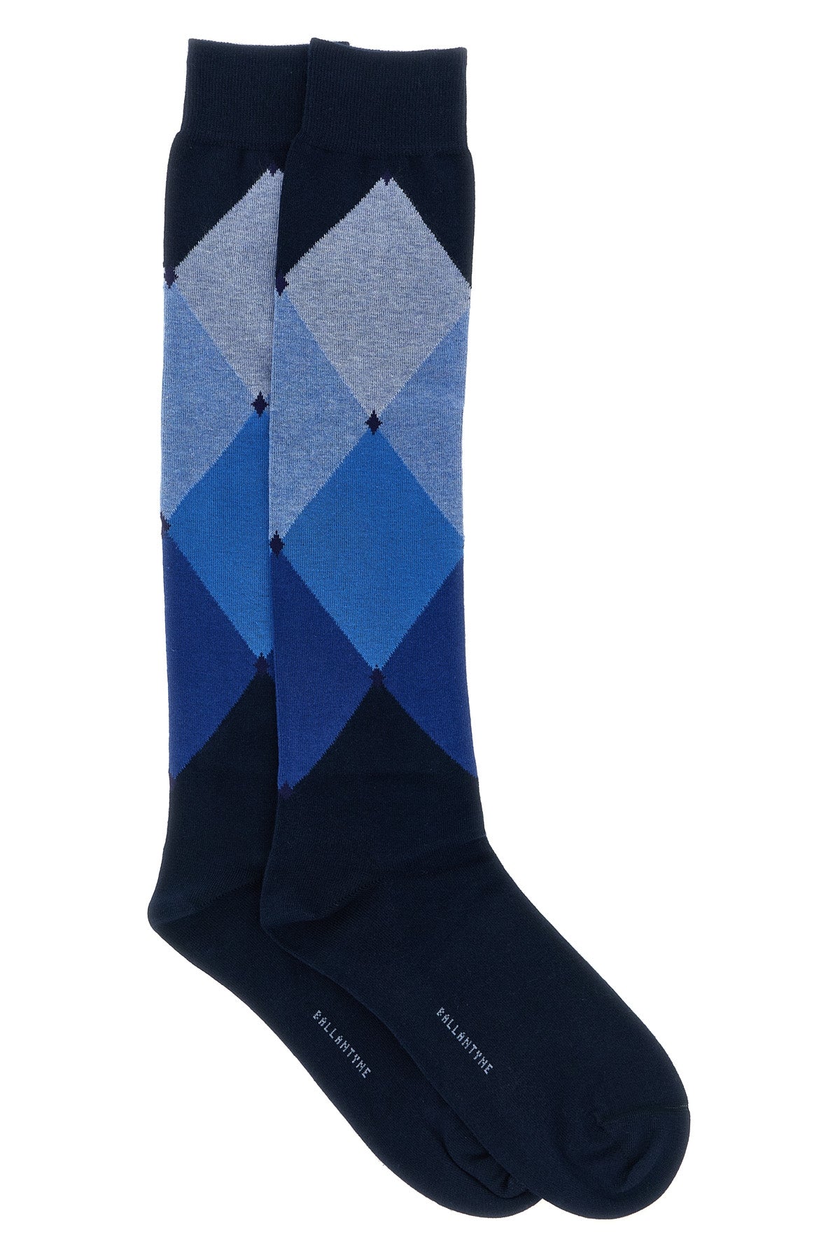 diamond-patterned cotton stocking