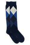 diamond-patterned cotton stocking