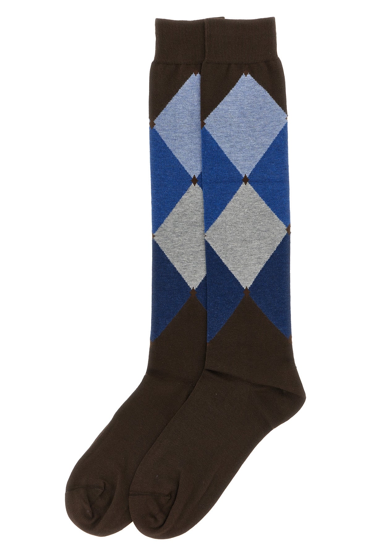 diamond-patterned cotton stocking