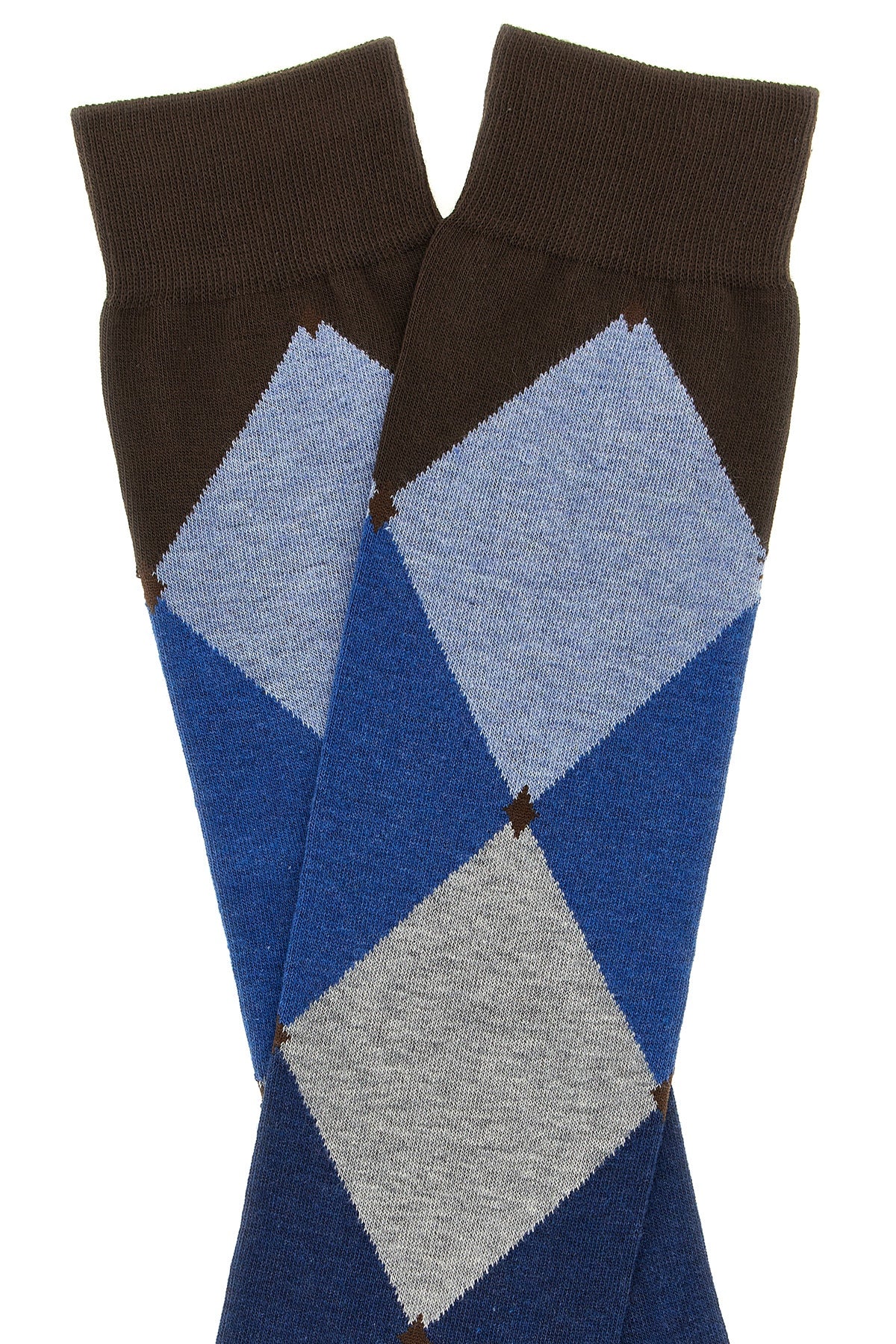 diamond-patterned cotton stocking