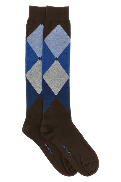 diamond-patterned cotton stocking