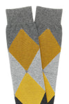 diamond-patterned cotton stocking