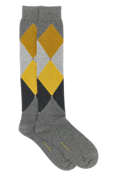 diamond-patterned cotton stocking