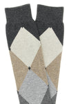 diamond-patterned cotton stocking