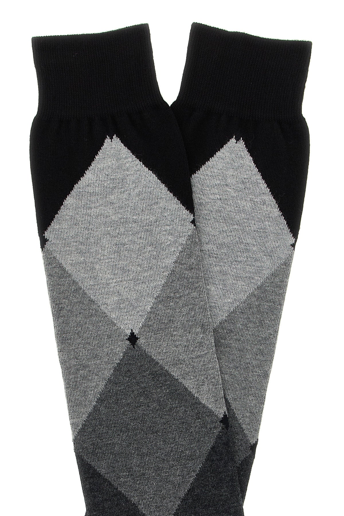 diamond-patterned cotton stocking
