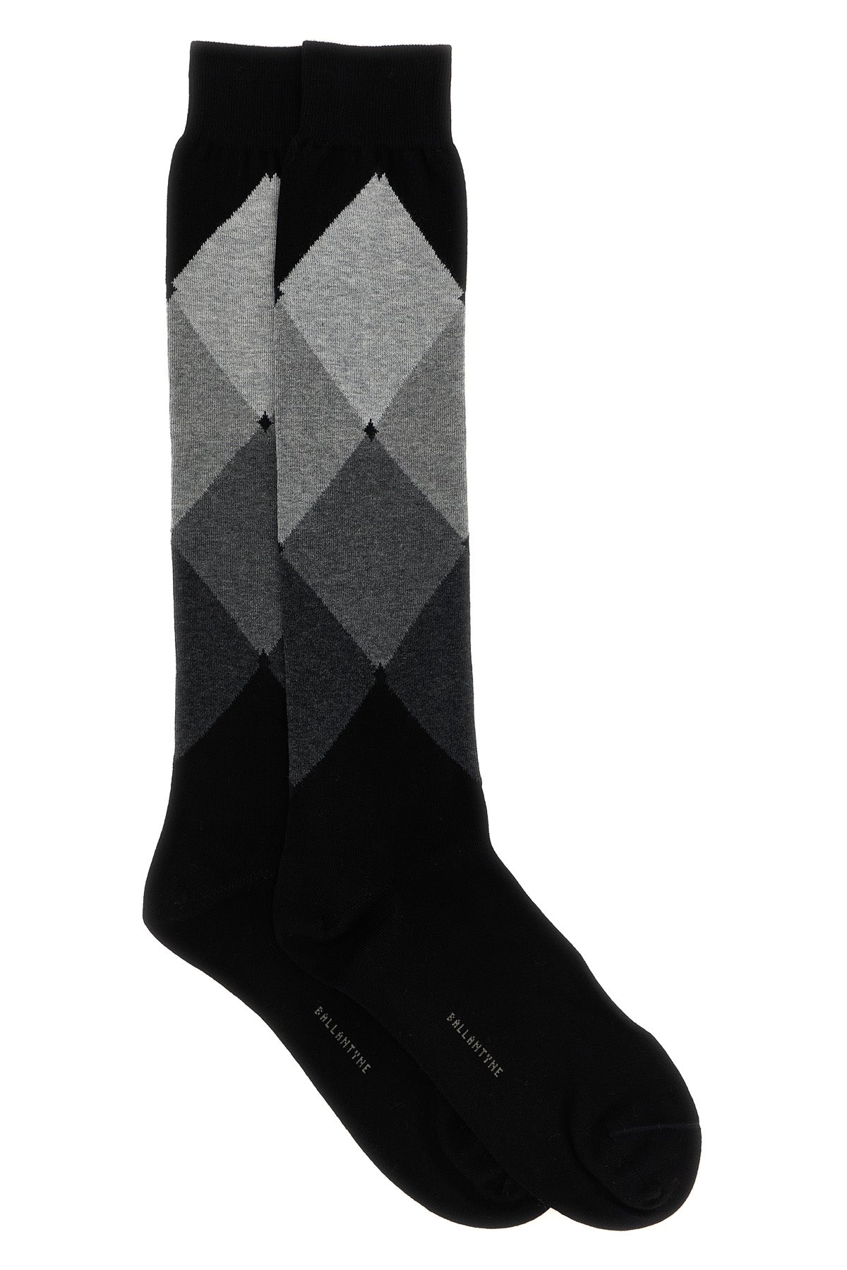 diamond-patterned cotton stocking