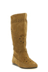 welky boots in perforated suede