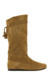 welky boots in perforated suede