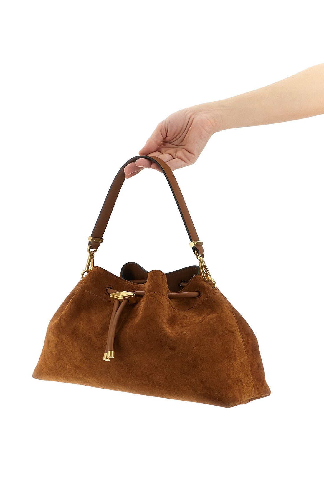 JIMMY CHOO OS bon bon bucket suede shoulder bag