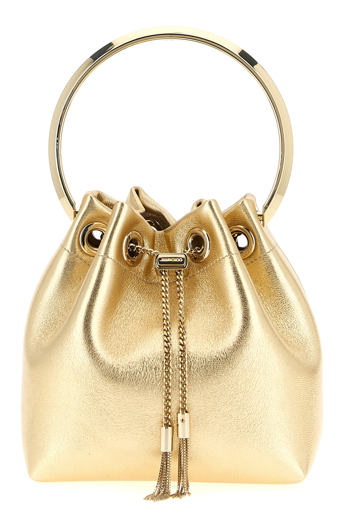 JIMMY CHOO OS bon bon bucket bag in laminated leather