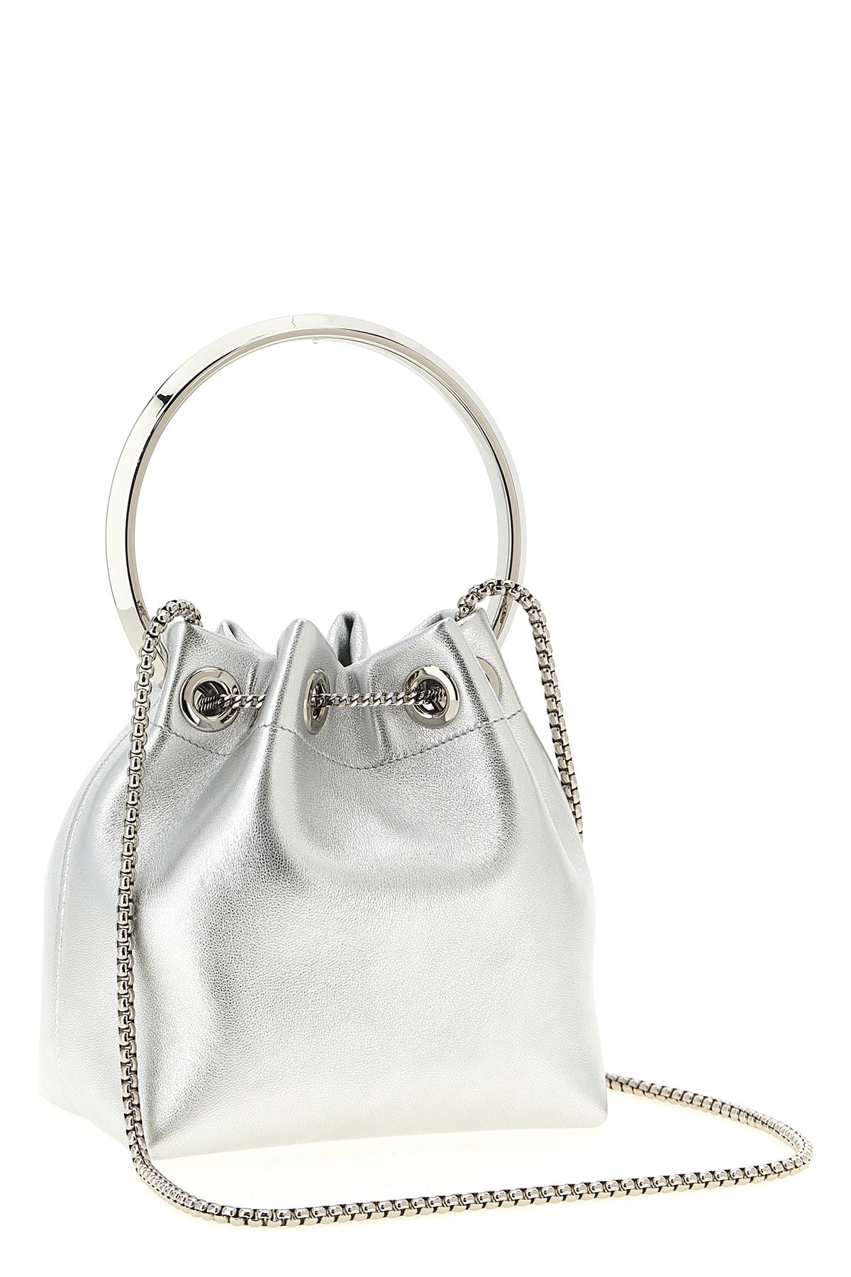 diwali capsule bon bon bucket bag in metallic-effect nappa leather