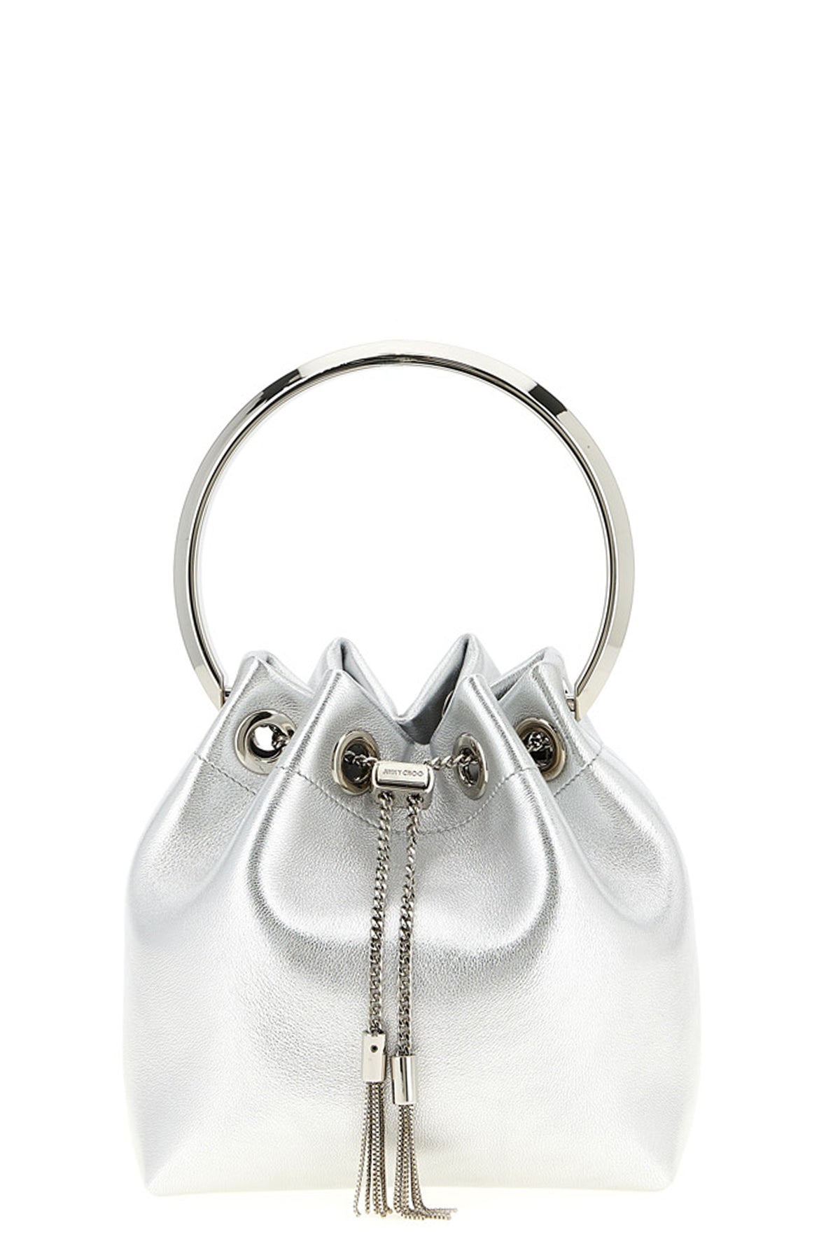 diwali capsule bon bon bucket bag in metallic-effect nappa leather