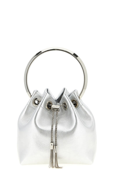diwali capsule bon bon bucket bag in metallic-effect nappa leather